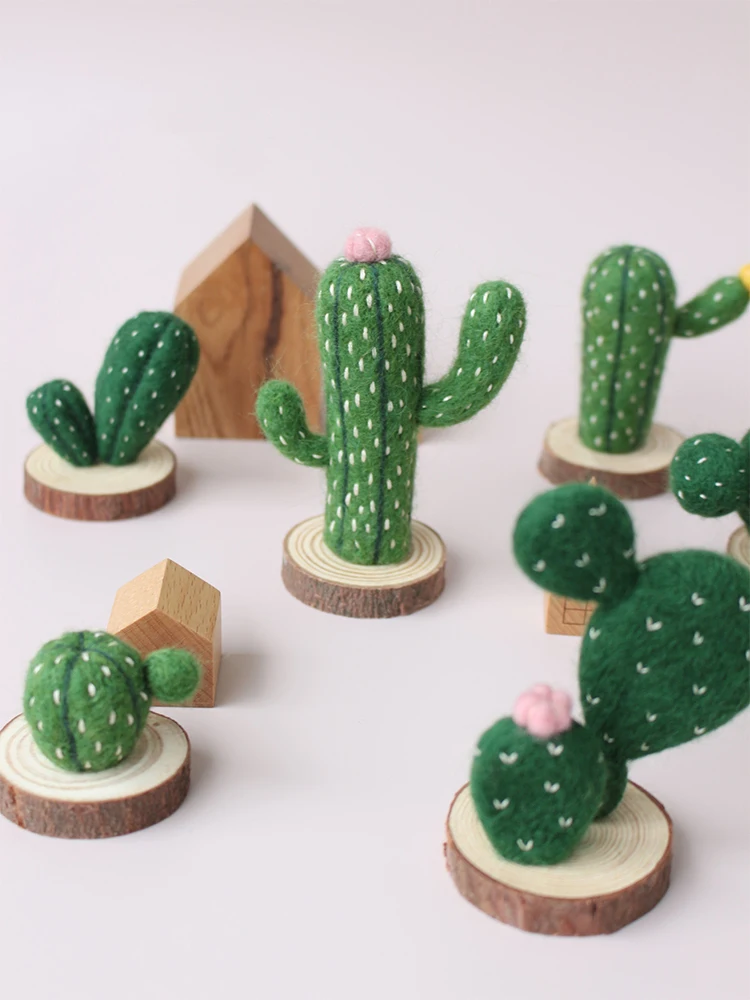 

Необработанная новинка, модная Милая отделка кактуса, шерстяное войлочное ремесло, самодельная упаковка, товар для иглы, упаковка материал...