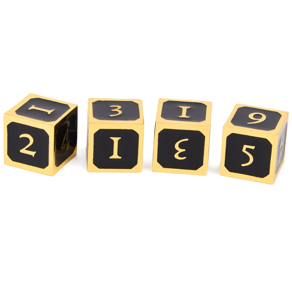 Набор из 4 D6 металлических игральных костей для D& D ролевых игр и настольных игр