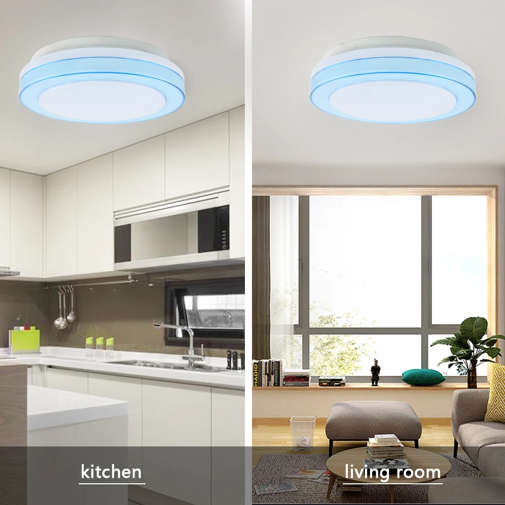 

VIPMOON Modern Design Blue White Moon Flush Mount LED Ceiling Light 12W SMD 2835 12leds Optical Lens Lamp For Home Office Studio