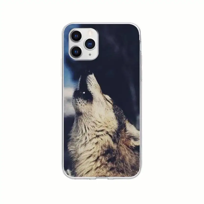 

Fierce Snow Wolf Transparent Mobile Phone Case Clear Cover For Samsung Galaxy A21S A71 S8 S9 S10 Plus Lite S20 Note 20 Ultra