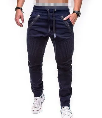 

MRMT 2022 Brand New Men's Trousers Leisure Fashion Loose Solid Color Tether Pants for Male Double Zippers Pocket Trouser