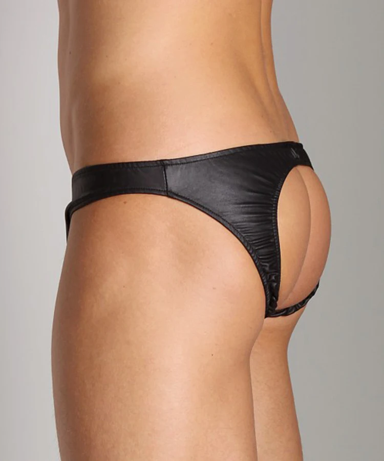 Мужские сексуальные стринги из искусственной кожи пикантное нижнее белье пиявок