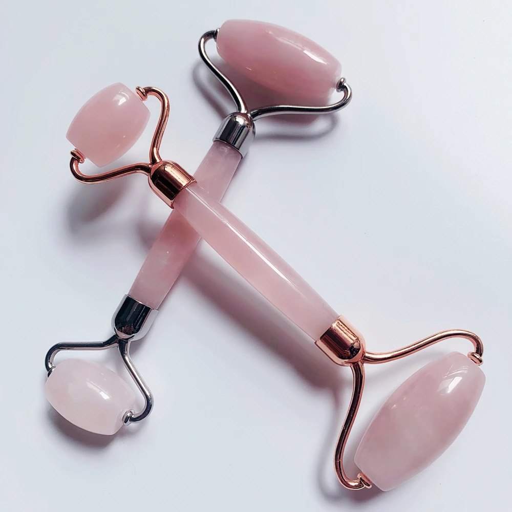 Массажер для лица нефритовый ролик Красота розовый кварц массажный 100% настоящие