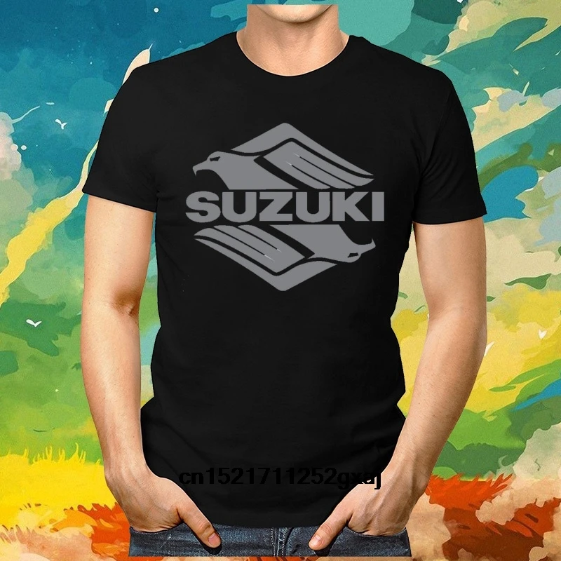 Мужская хлопковая футболка логотип suzuki с принтом Забавные футболки новинка для