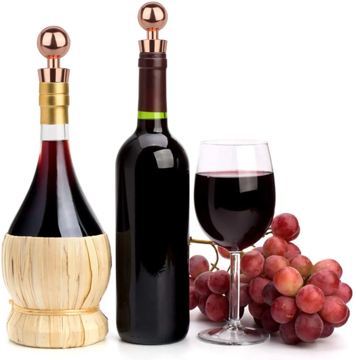 

Wine Beverage Bottle Stoppers Ball Designed Reusable Wine Bottle Corks With Leak Proof Silicone Seal Airtight Used for Gift,Bar