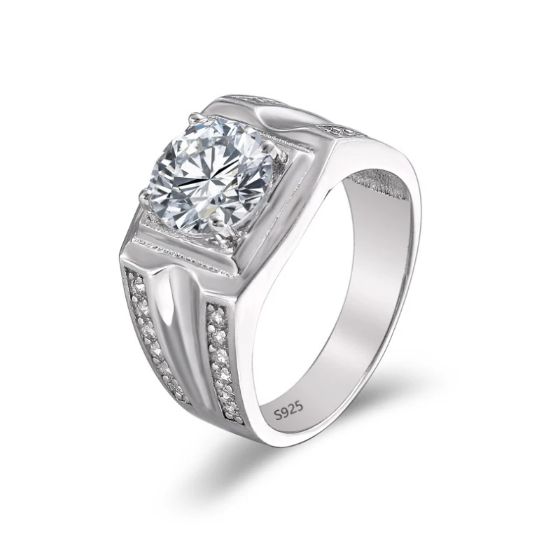 

A Butterfly 100% 925 Sterling Silver Men's Wedding Ring Engagement Ring 9 MM 3 CT SONA Diamond Men's High-end Jewelry