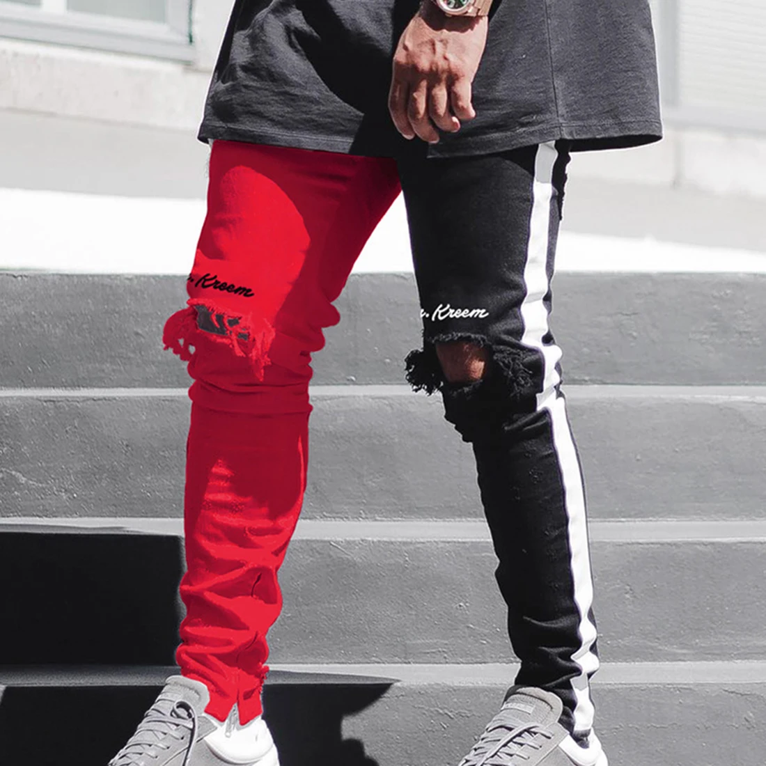 

Adisputent 2020 Stretch Denim Pants Solid Slim Fit Jeans Men Casual Denim Jeans Male Street Hip Hop Vintage Trouser Skinny Pant