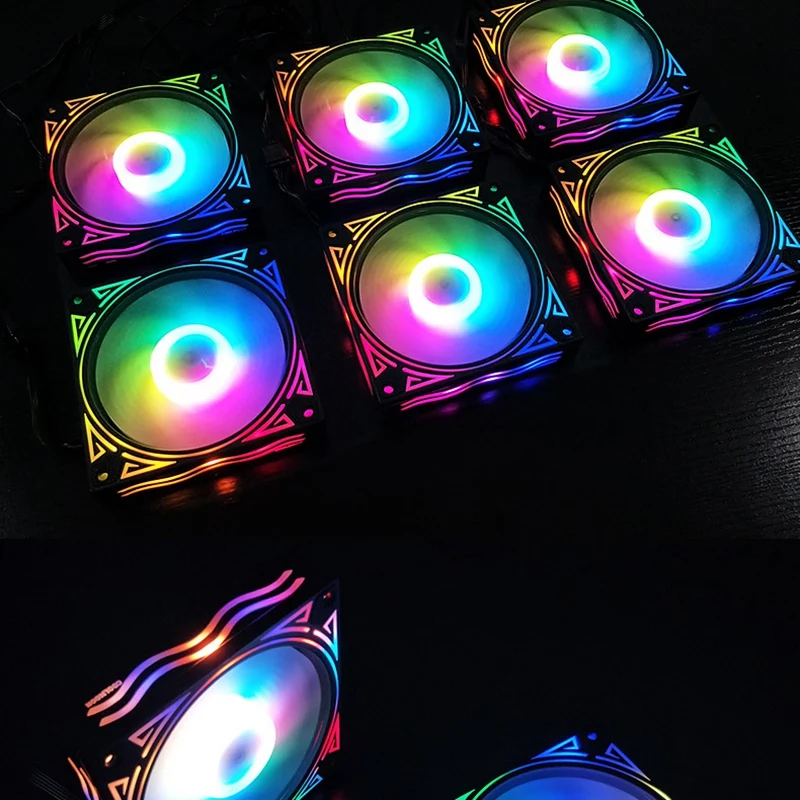 

COOLMOON F-JL Computer Case PC Cooling Fan RGB Adjust 120mm Quiet + IR Remote New Computer Cooler RGB CPU Case