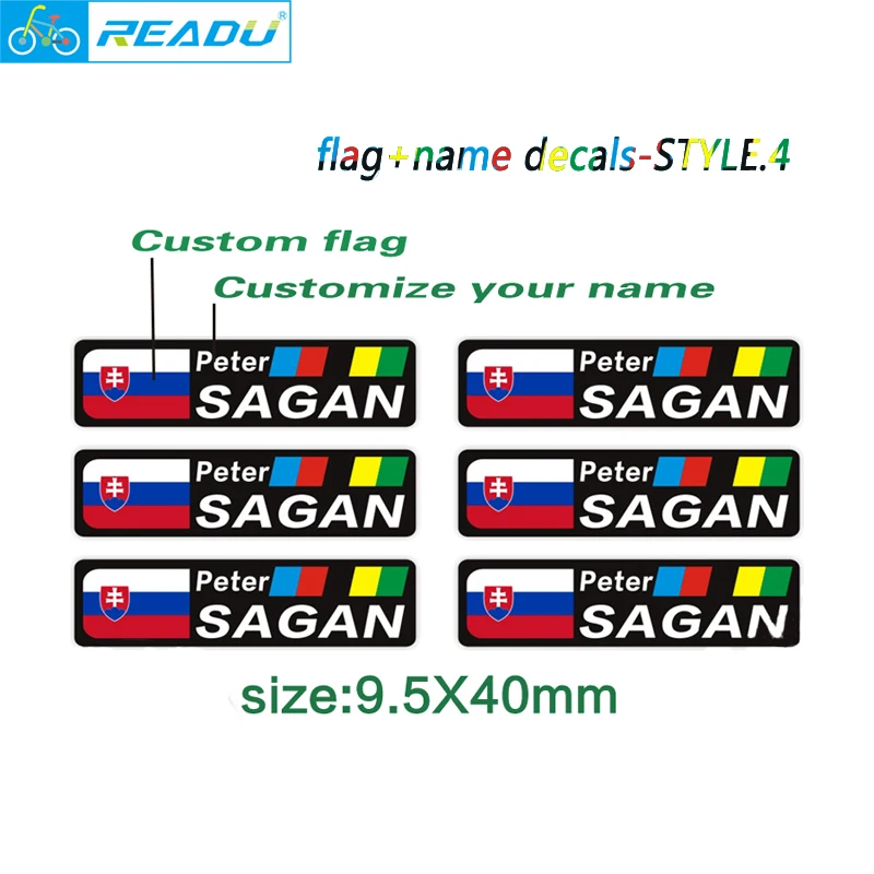 

Ride ID custom stickers bicycle flag and name sticker road bike frame signature decals STYTLE.4