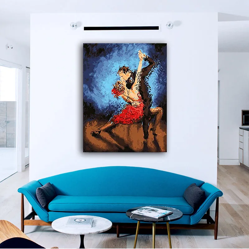 DIY картинки для раскраски по номерам с латинским рисунок танцора Рисование в