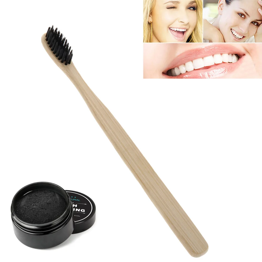 

Отбеливающая зубная паста с бамбуковым углем и зубной щеткой