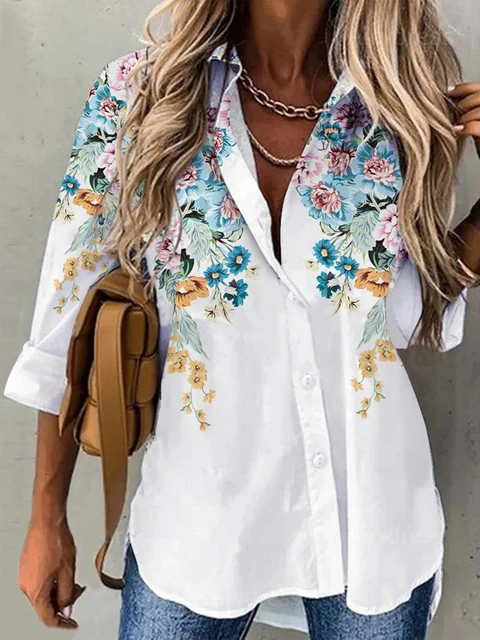 Fashion casual loose top shirt 2