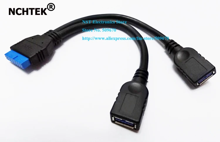 NCHTEK 2 порта USB 3 0 мама к материнской плате 20 контактный супер скоростной адаптер