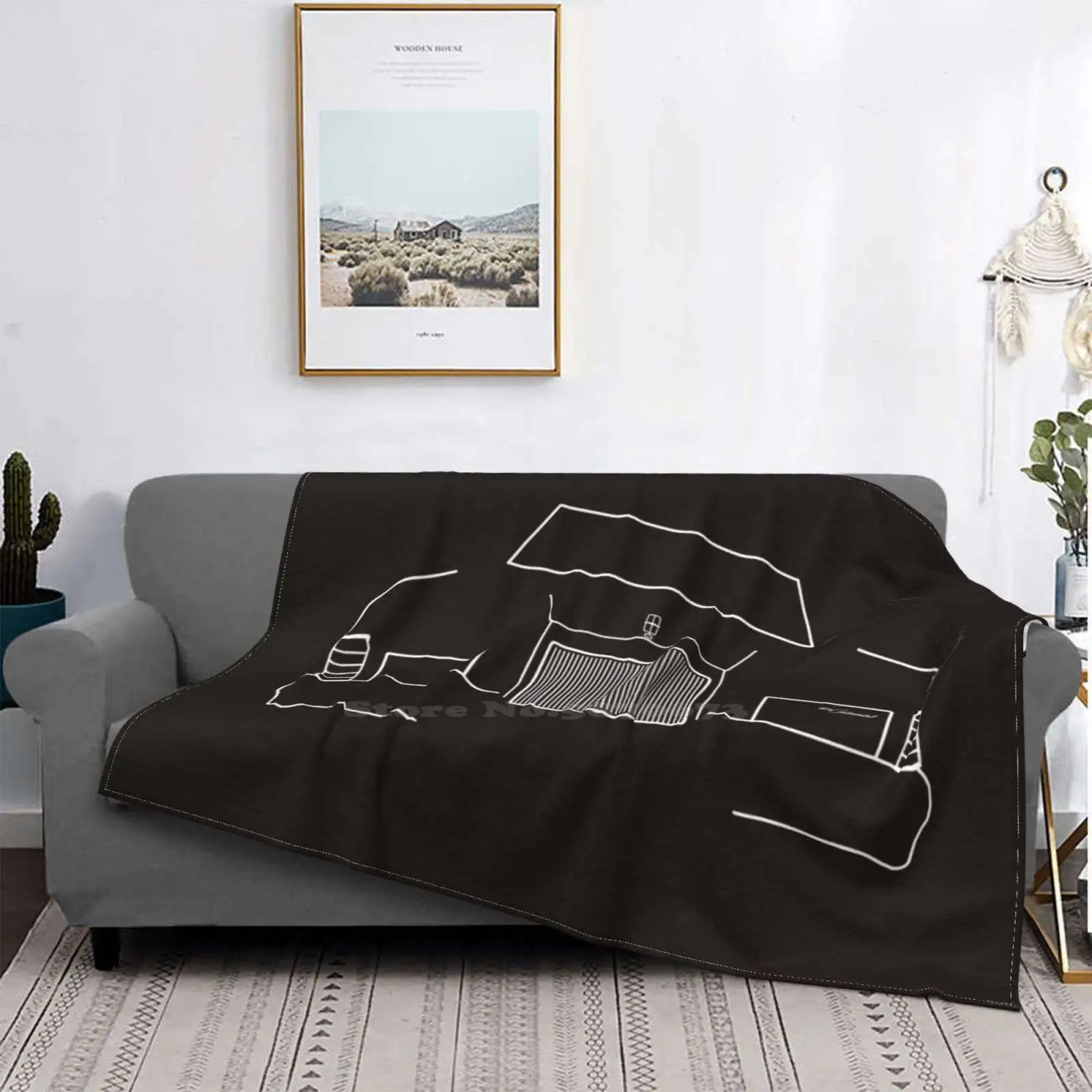 

1979 Vintage Lincoln Continental Outline Graphic ( White ) Four Seasons Comfortable Warm Soft Throw Blanket Lincoln Continental