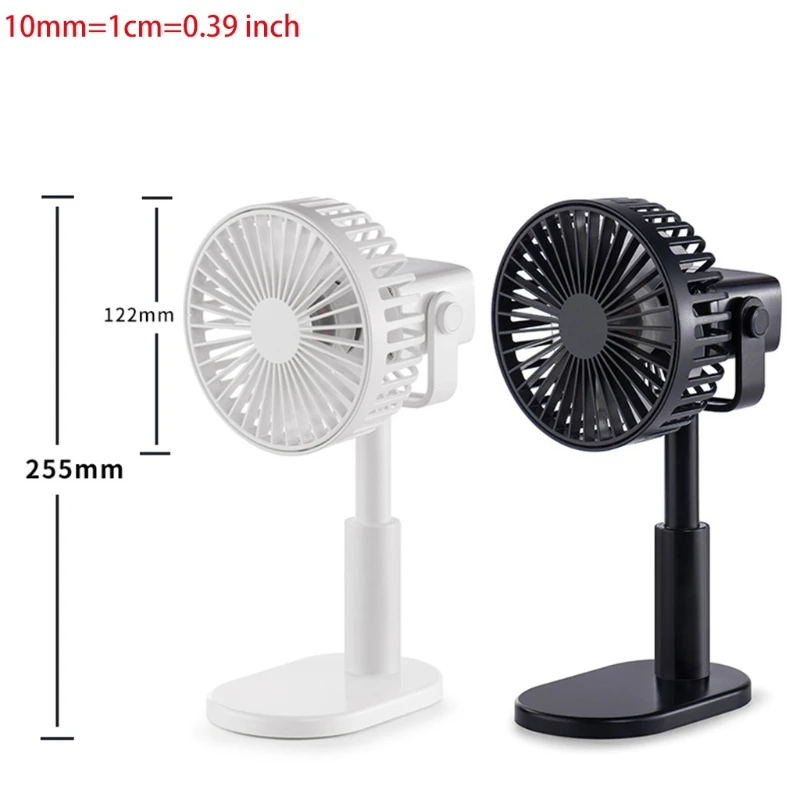 

Portable Handheld Fan with 3 Speeds Battery Operated Personal Fan Rechargeable Swing Head 2 Colors