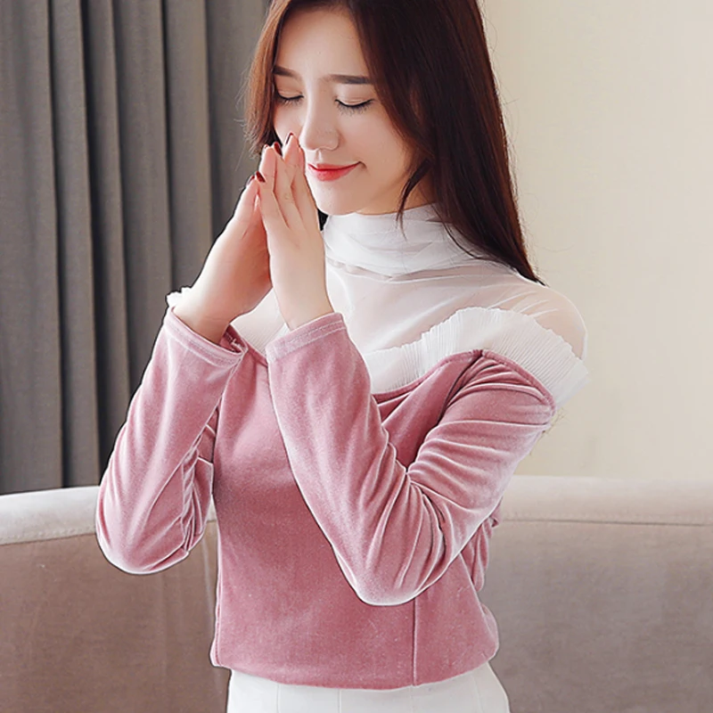 Новинка осени 2019 шифоновая рубашка с высоким воротником Ретро стиль Женский Топ