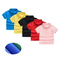2020 summer childrens shirt clothing cotton short sleeved shirt baby boys girls solid color polo shirt 2 7y kids uniform shirts