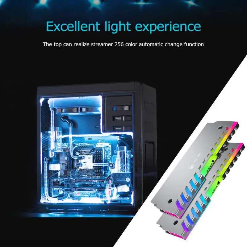 Jonsbo 2 шт. RGB 256 цвет автоматическое изменение ram памяти охлаждающий жилет 3pin DC12V Настольный алюминиевый охладитель из сплава жилет для нескольких палочек