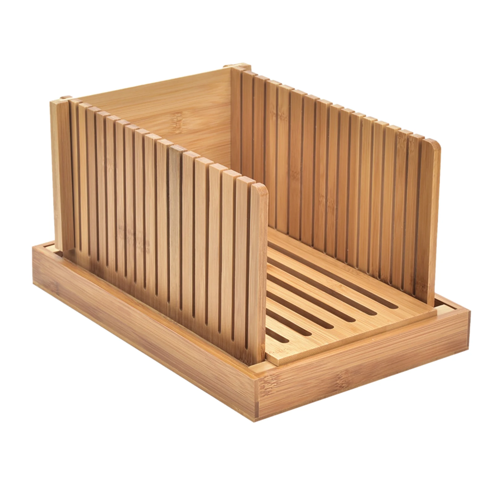 

For Homemade DIY Cutter Home Adjustable Width Bamboo Bread Slicer Portable Kitchen Tools Guide Desktop Durable Accessories