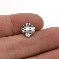 30pcs heart charms for jewelry making charm bracelet findings diy accessories 12mm