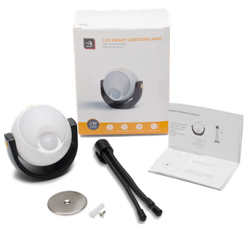 

LED PIR Motion Sensing Night Light Round Outdoor Corridor Garden Lawn Porch Induction Lamp with Bracket Waterproof Lighting