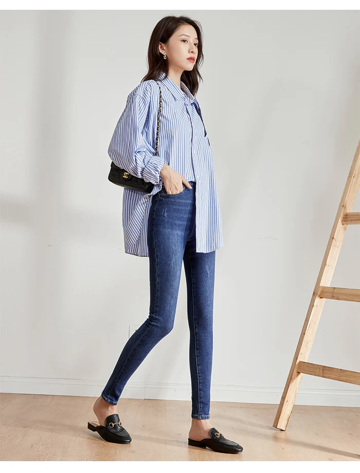 Женские облегающие эластичные джинсы LEIJIJEANS, классические повседневные брюки с высокой посадкой, новая модель 9208 большого размера на осень
