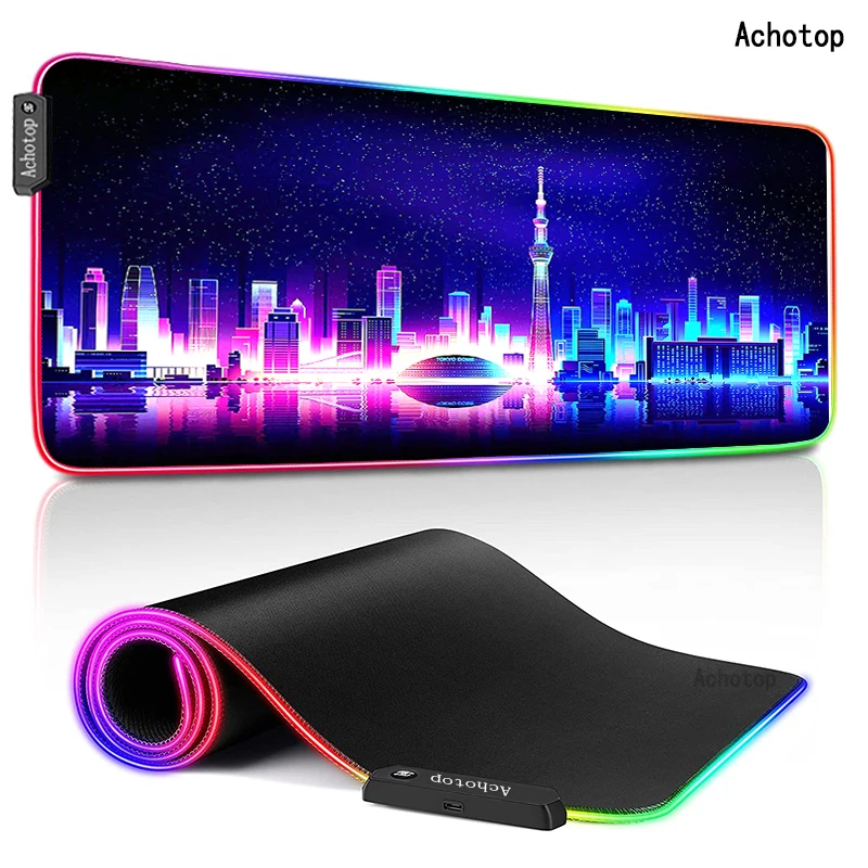 

Большой игровой коврик для мыши RGB ночного видения, XXL, компьютерный геймерский коврик для клавиатуры и мыши, Настольный Коврик Для Мыши для ...