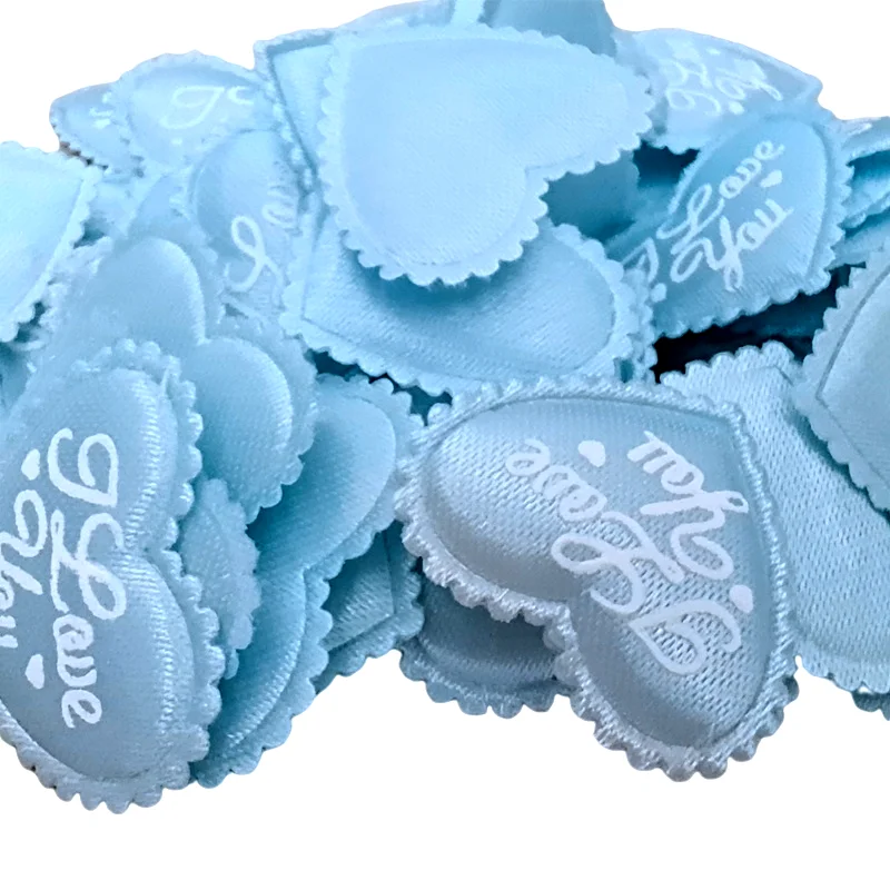 HL 35 мм 100 шт синий цвет мягкий Любовь Сердце аппликации свадебное украшение