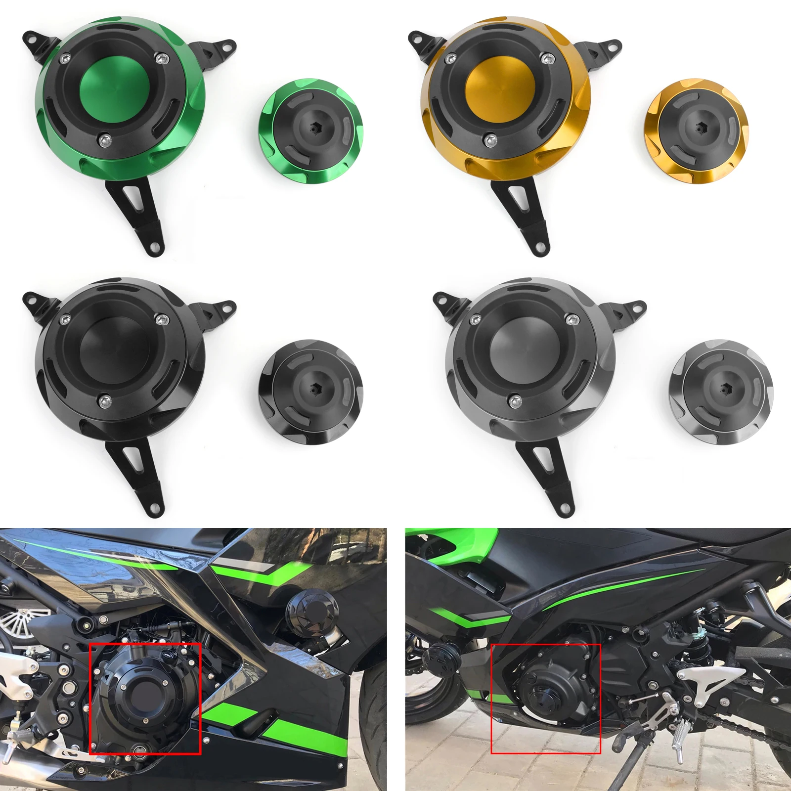 

Areyourshop For Kawasaki EX400 Ninja 400 Z400 2018 2019 Engine Stator Guard Protector Cover Frame Slider Case
