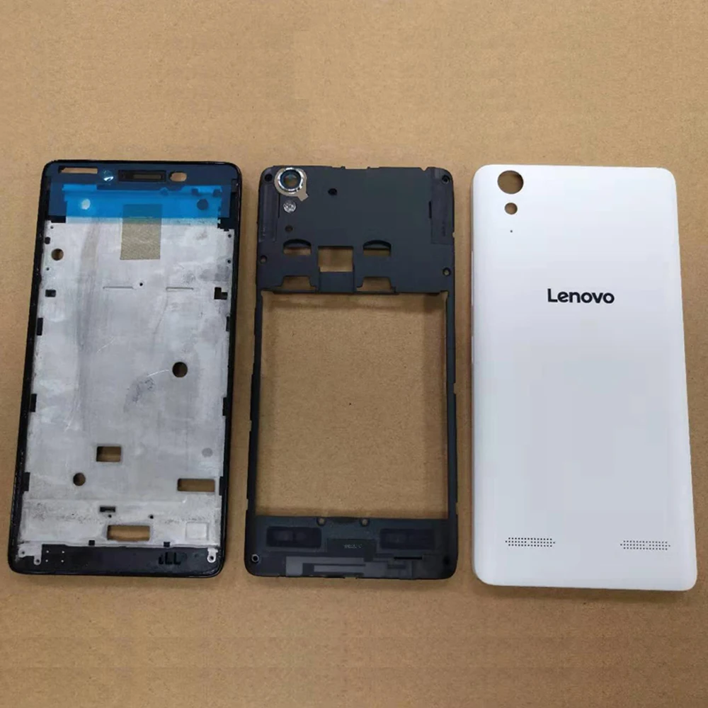 Корпус для lenovo A6010 K31 Передняя средняя рамка батарея задняя крышка с мощностью громкости Buttonsg запасные части - Цвет: Front middle cover