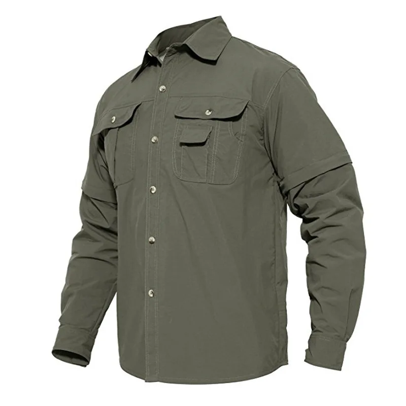 Army Green Мужская тактическая рубашка Военные быстросохнущие рубашки мужская одежда Открытый Повседневный костюм походный Кемпинг с длинными рукавами альпинистские штаны - Цвет: Army Green