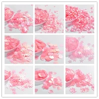 10gback matte pink sequin flower plum star shell shape sequins paillettes wedding confetti diy handcraft sewing accessories