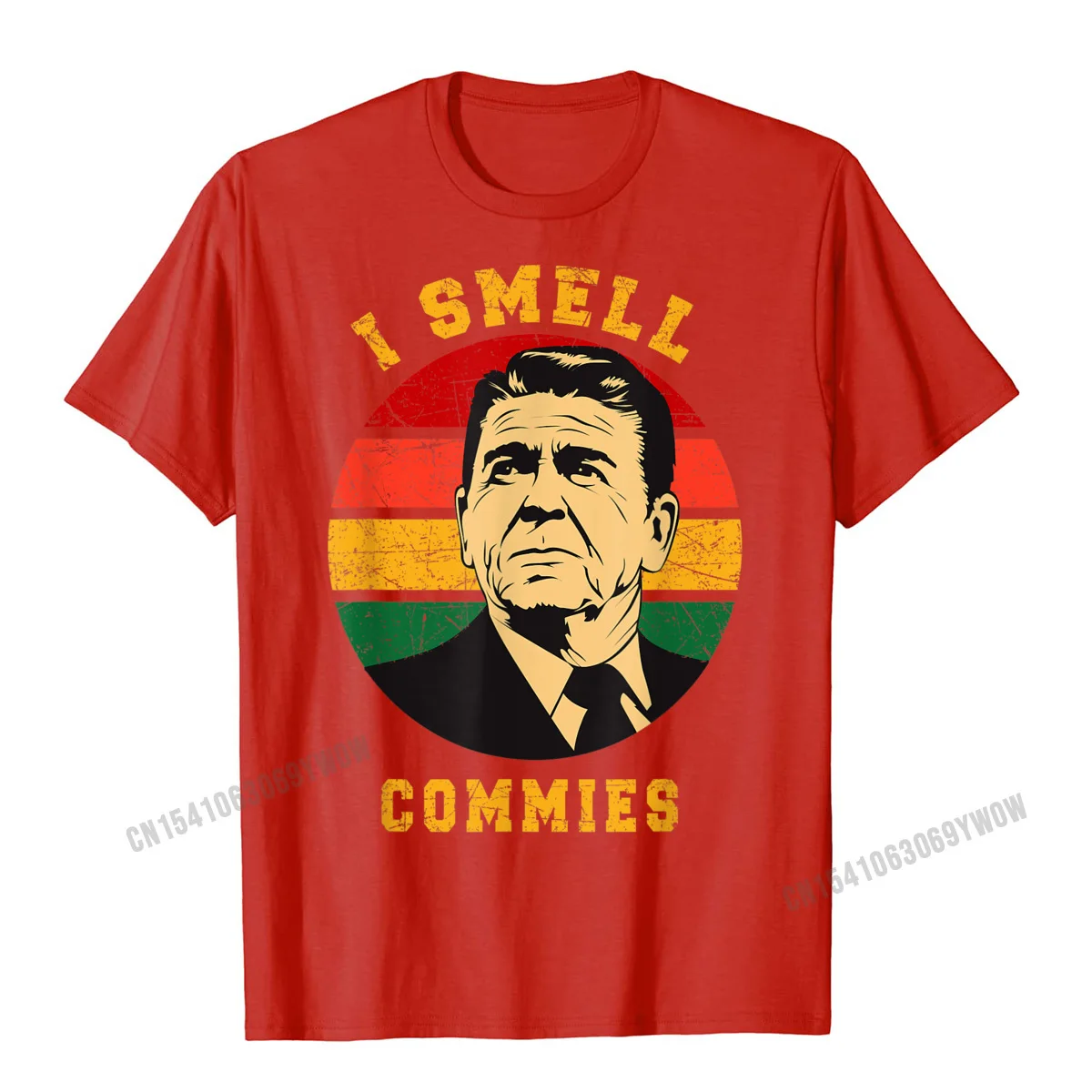 Забавная винтажная художественная Ретро футболка I Smell Commies Ronald Reagan мужские