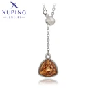 Xuping ювелирные изделия, новая мода, кулон треугольной формы с кристаллами, ожерелье для женщин, ежедневное использование, 40314