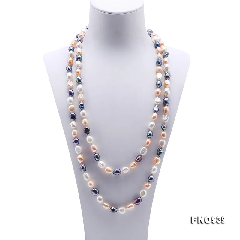 Очаровательное ожерелье JYX в стиле барокко длинное из натурального жемчуга 7-8 мм