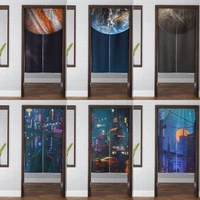 japanese 3d printed door curtain partition curtain kitchen bedroom half curtain noren entrance canvas fabric door curtain