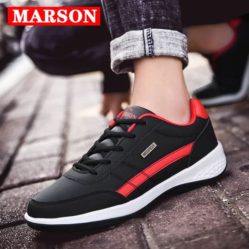 

Мужские классические кроссовки MARSON, дышащие сникерсы, удобная прогулочная обувь, Нескользящие, большие размеры, на осень