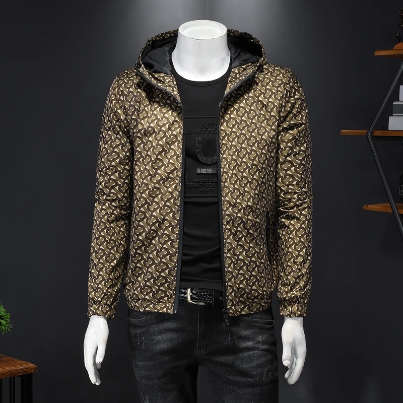 

High Quality Men Hooded Jacket Designer Luxury Brand Personality Printing Head Embroidery Mens Coat Hat Outerwear 2123