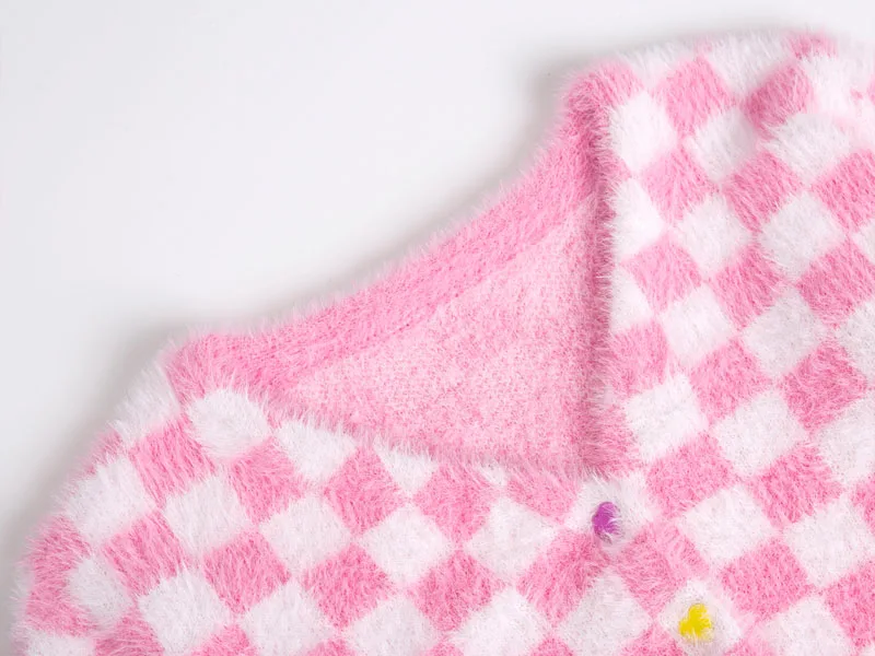 Женский Повседневный клетчатый кардиган укороченный свитер женская укороченная