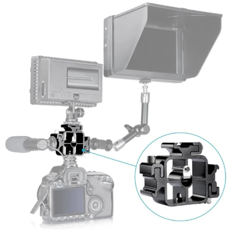 Тройной Горячий башмак Кронштейн холодный светильник Speedlite подставка держатель