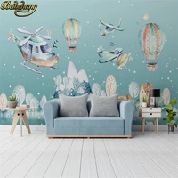 beibehang custom photo wallpaper bedroom helicopter hot air balloon cartoon village background 3d wallpapers for childrens room