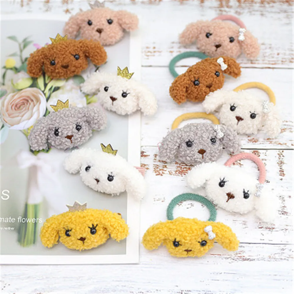 

Hair Tie For Girl Kids Elastic Rubber Bands Child Korean Head Accessories Cartoon Plush Dog Rabbit Animal Scrunchies Wholesale