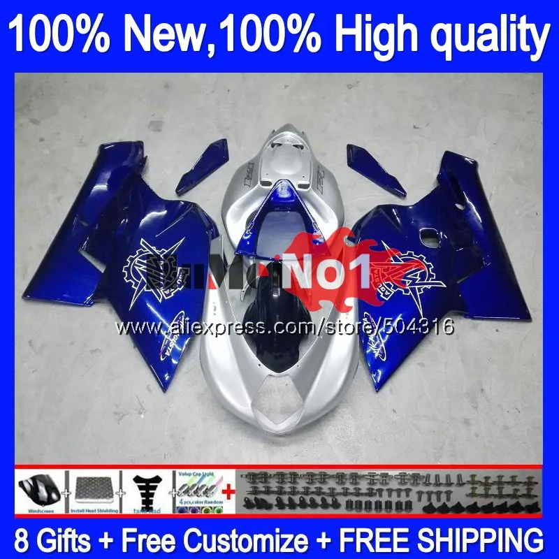 

Body For MV Agusta F4 R312 750S 1000 R 750 1000CC blue silvery 104MC.7 1000R 312 1078 1+1 MA MV F4 2005 2006 05 06 Fairing kit