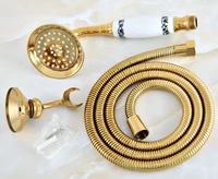 hotelspa golden 59 extra long flexible tube stretchable hose pipe ceramic hand spray shower head adjustable holder dhh042