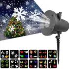 Рождественский лазерный проектор анимационный эффект КрытыйОткрытый прожектор для Хэллоуина 12 узоров СнежинкаСнеговик лазерный свет