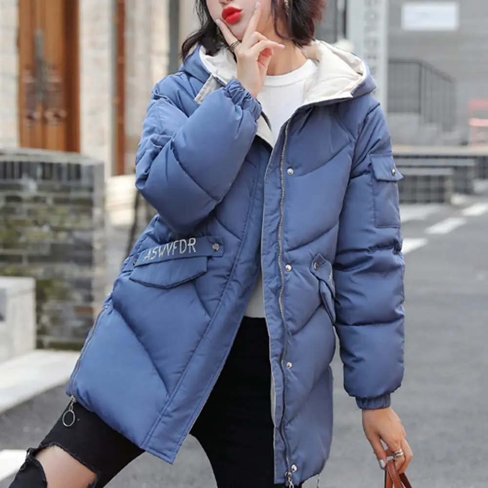 Стильные корейские женские парки толстые хлопковые стеганые куртки зимние