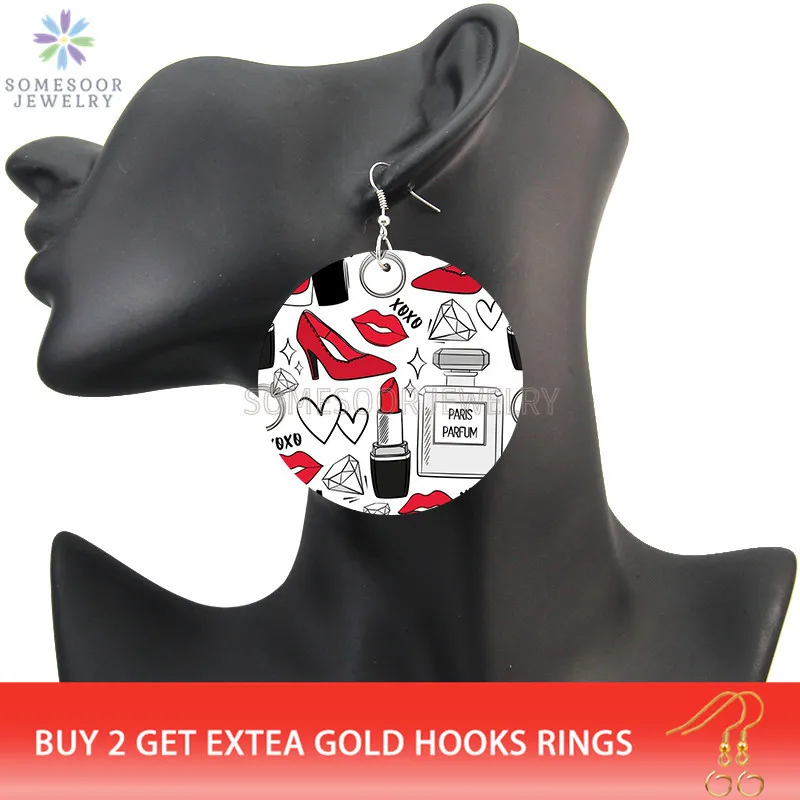 SOMESOOR Zeta Phi Beta 1920 милые африканские деревянные висячие серьги женские каблуки