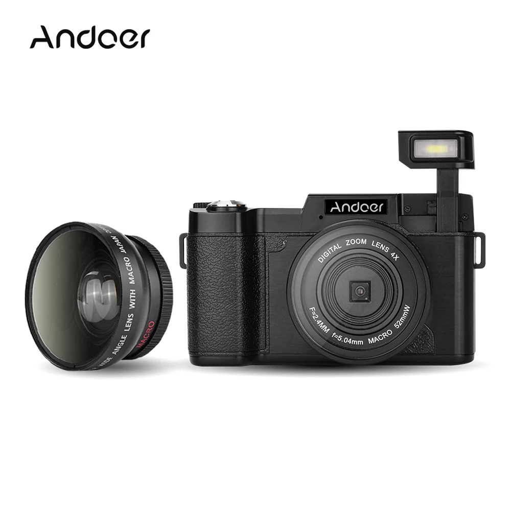 

Цифровая камера Andoer CDR2, 1080P, 15fps, Full HD, 24 МП, Поворотный ЖК-экран 3,0 дюйма, функция стабилизации, 4-кратный цифровой зум