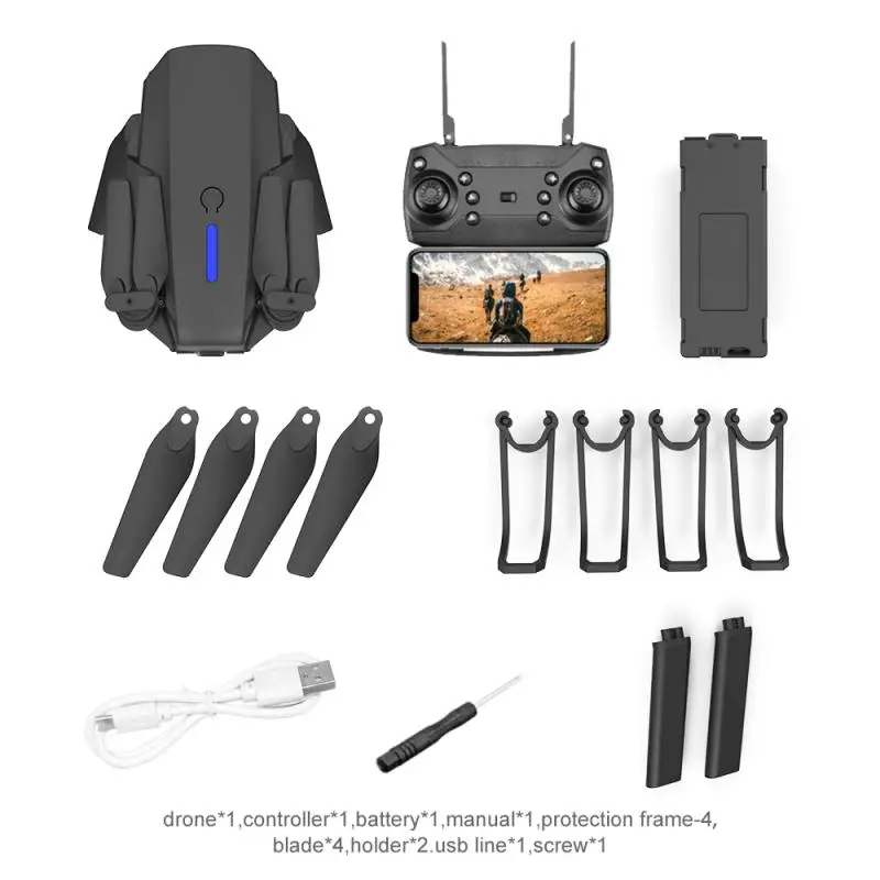 

2021 LS-E88 Rc Mini Drone 4k HD Drone With Dual Camera Drone FPV WiFi Real-time Transmission Foldable Quadcopter RC Drone Toy