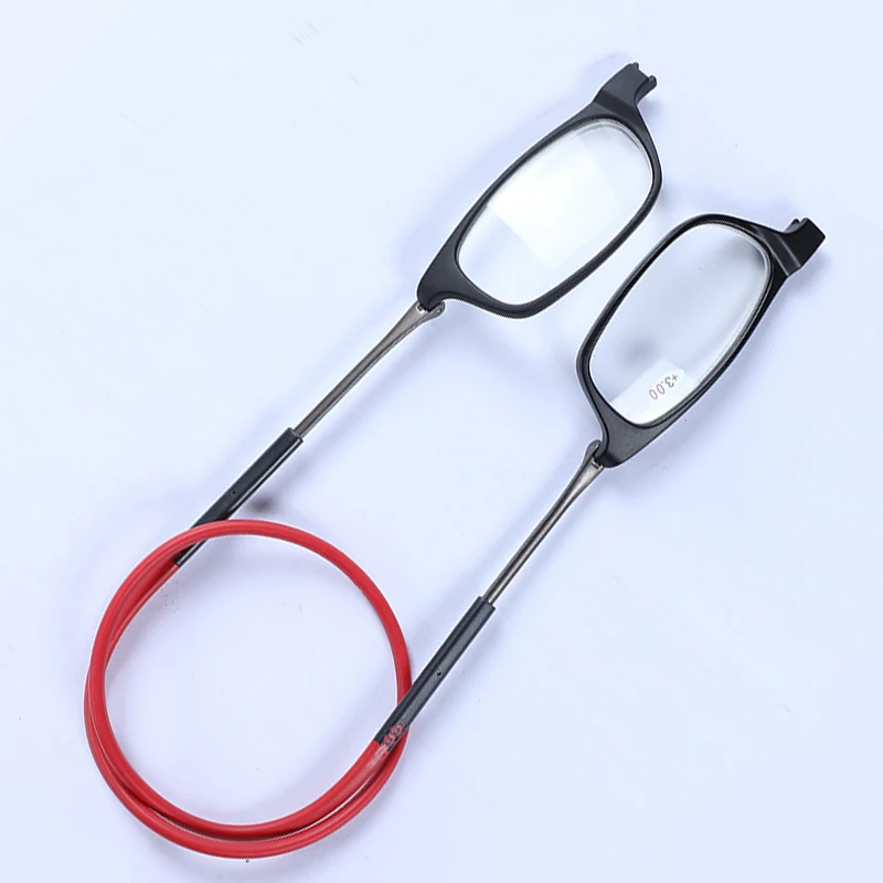 SAOIOAS, висящие на шее очки с пряжкой для чтения, складные, для дальнозоркости, для мужчин и женщин, мягкая силиконовая пряжка, винтажные очки, 100, 150, 250